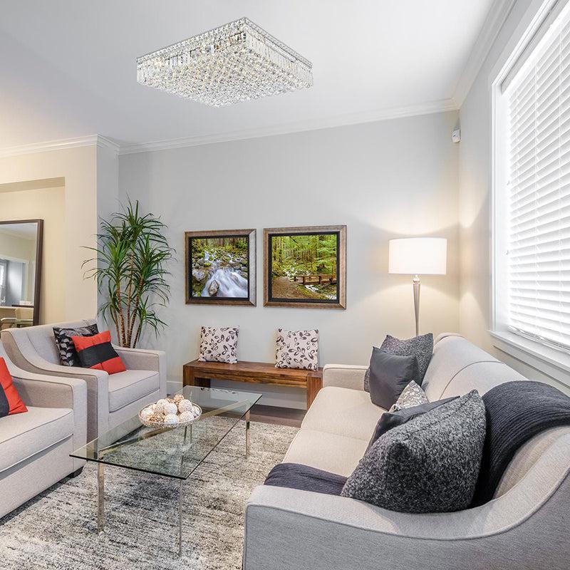 Kaler Elegant Luxury Square Living Room Ceiling Chandelier, Crystal Ceiling Light chandeliers for dining room,chandeliers for stairways,chandeliers for foyer,chandeliers for bedrooms,chandeliers for kitchen,chandeliers for living room Rbrights