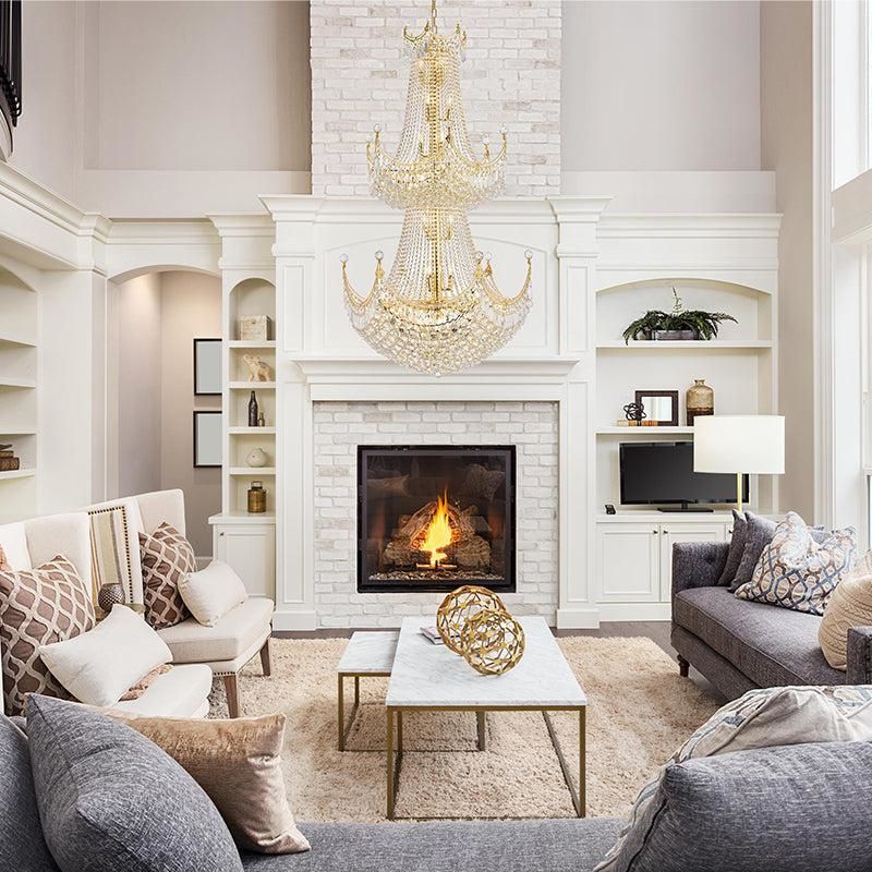 Kaler Elegant Luxury Three Tier Large Crystal Chandelier 36" D chandeliers for dining room,chandeliers for stairways,chandeliers for foyer,chandeliers for bedrooms,chandeliers for kitchen,chandeliers for living room Rbrights