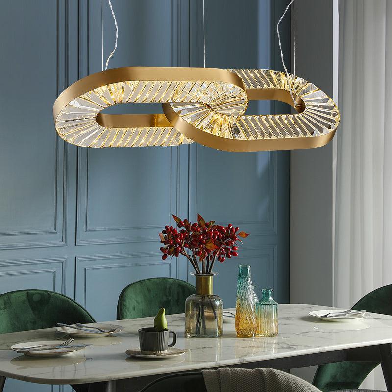 Kaler Jewel Crystal Oval Ring Chandelier chandeliers for dining room,chandeliers for stairways,chandeliers for foyer,chandeliers for bedrooms,chandeliers for kitchen,chandeliers for living room Rbrights Two Rings