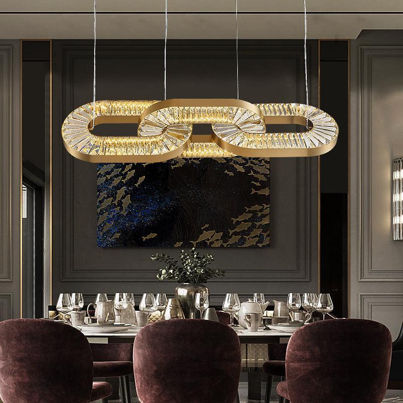 Kaler Jewel Crystal Oval Ring Chandelier chandeliers for dining room,chandeliers for stairways,chandeliers for foyer,chandeliers for bedrooms,chandeliers for kitchen,chandeliers for living room Rbrights Three Rings