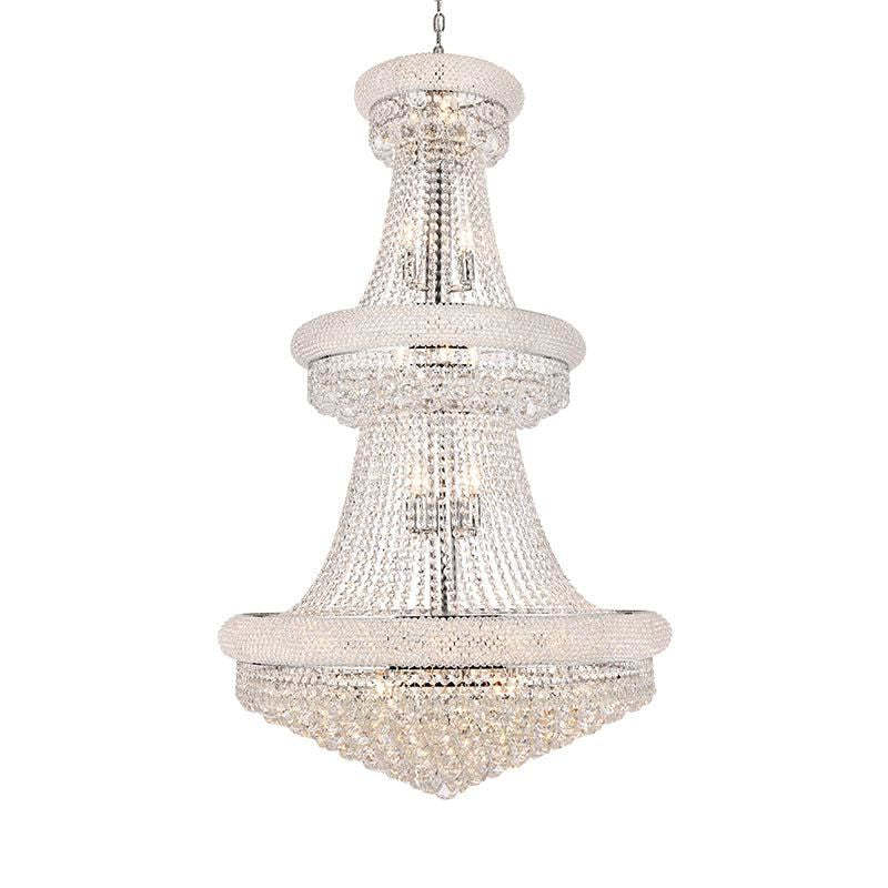 Kaler Elegant Luxury Living Room Three Tier Crystal Chandelier 30" D chandeliers for dining room,chandeliers for stairways,chandeliers for foyer,chandeliers for bedrooms,chandeliers for kitchen,chandeliers for living room Rbrights