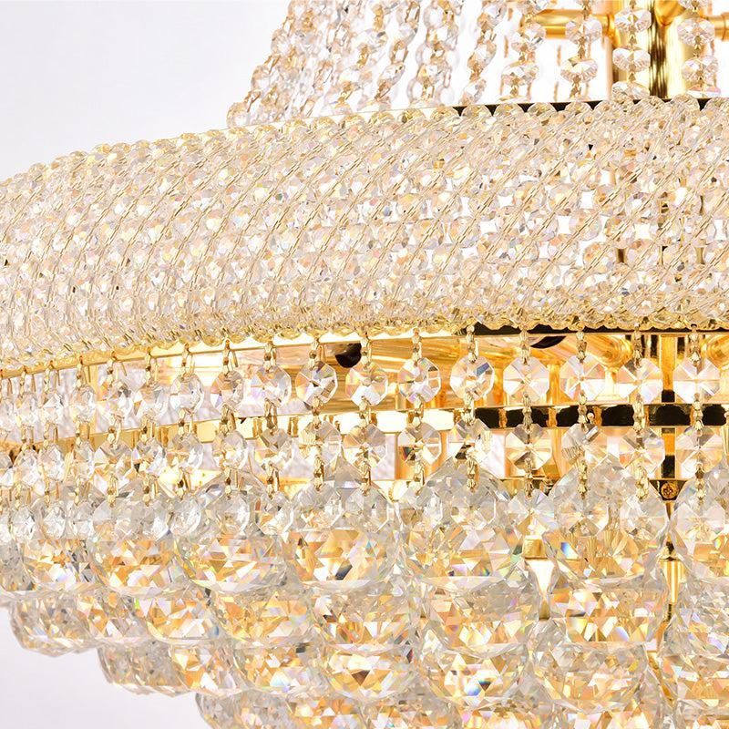 Kaler Elegant Luxury Living Room Three Tier Crystal Chandelier 30" D chandeliers for dining room,chandeliers for stairways,chandeliers for foyer,chandeliers for bedrooms,chandeliers for kitchen,chandeliers for living room Rbrights