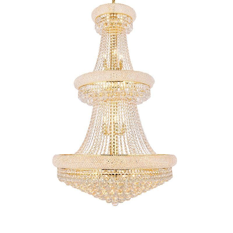 Kaler Elegant Luxury Living Room Three Tier Crystal Chandelier 30" D chandeliers for dining room,chandeliers for stairways,chandeliers for foyer,chandeliers for bedrooms,chandeliers for kitchen,chandeliers for living room Rbrights
