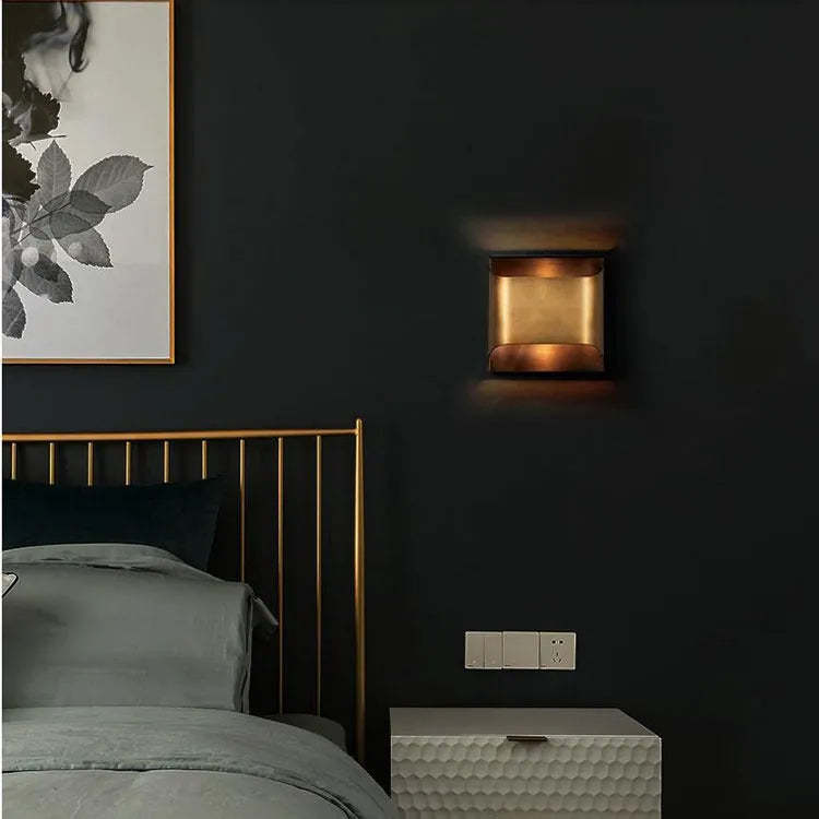 Unity Modern Brass Square Wall Sconce For Bedroom, Living Room wall sconce J-CHANDELIER
