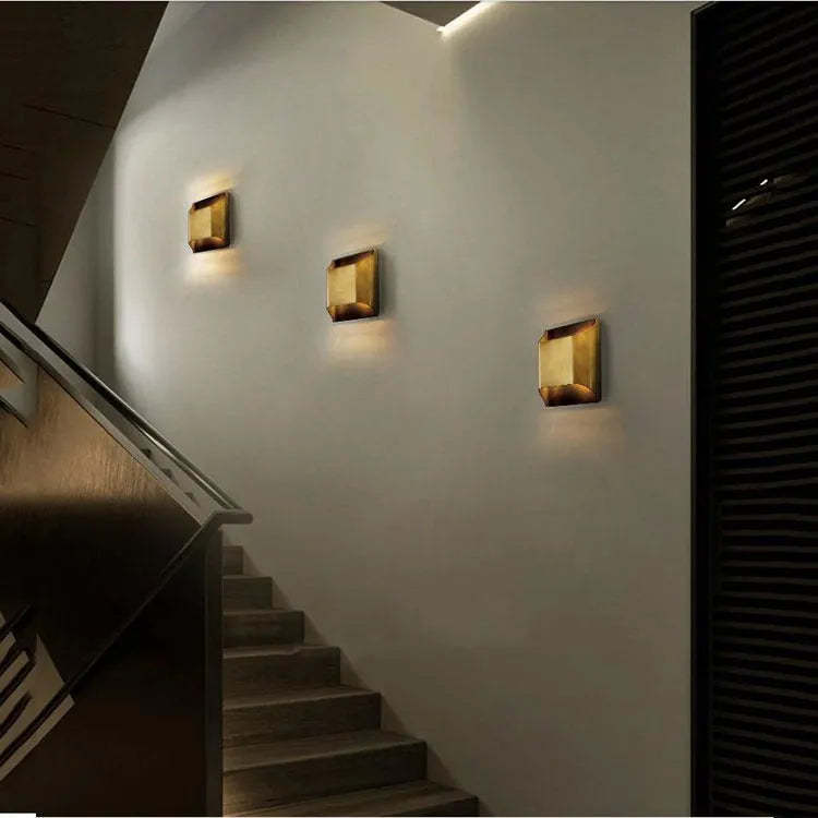Unity Modern Brass Square Wall Sconce For Bedroom, Living Room wall sconce J-CHANDELIER