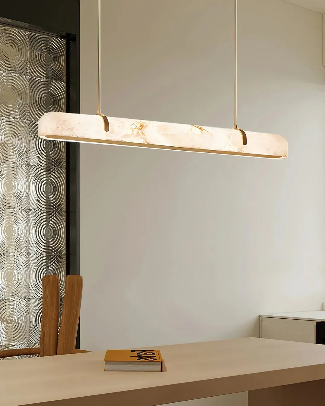 Lighting Side Linear Alabaster Chandelier