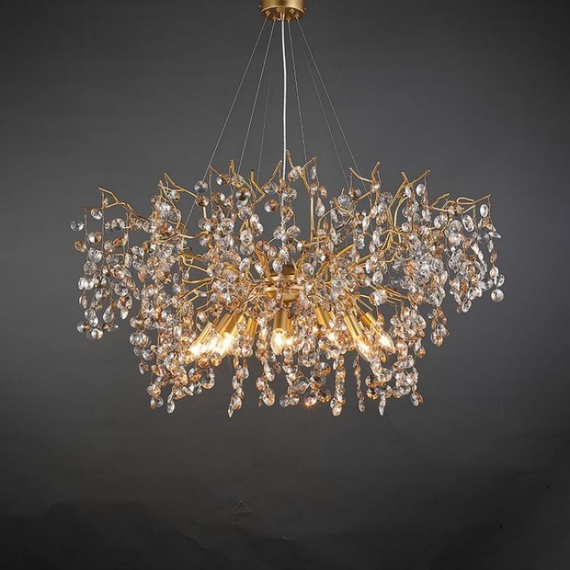 Lola Art Deco Modern Gold Chandelier Light Fixture Tree Pendant Light chandeliers for dining room,chandeliers for stairways,chandeliers for foyer,chandeliers for bedrooms,chandeliers for kitchen,chandeliers for living room Rbrights