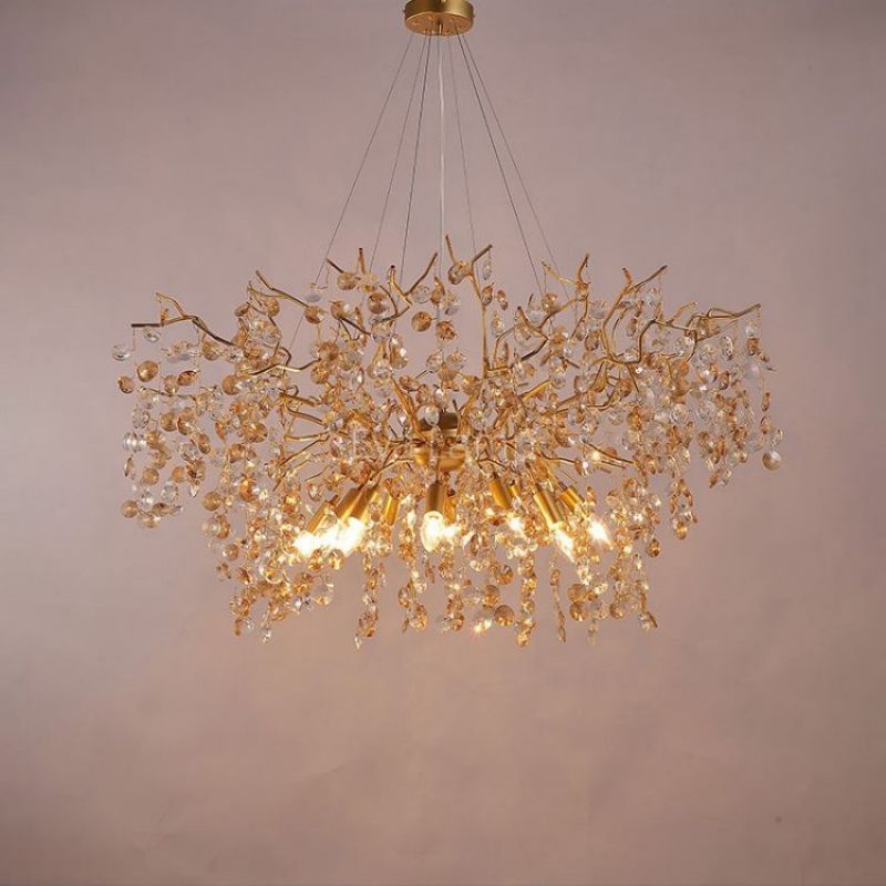 Lola Art Deco Modern Gold Chandelier Light Fixture Tree Pendant Light chandeliers for dining room,chandeliers for stairways,chandeliers for foyer,chandeliers for bedrooms,chandeliers for kitchen,chandeliers for living room Rbrights