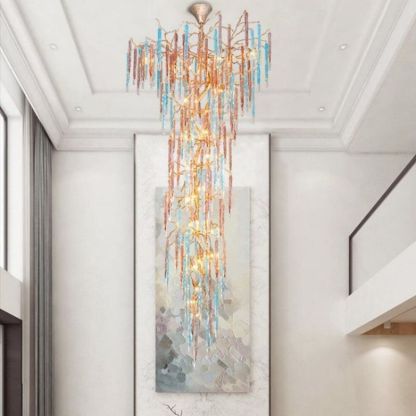 Lola Colorful Ice Large Entryway Chandelier chandeliers for dining room,chandeliers for stairways,chandeliers for foyer,chandeliers for bedrooms,chandeliers for kitchen,chandeliers for living room Rbrights 39.4" D  
