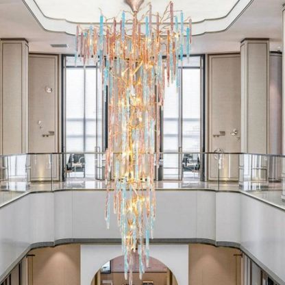 Lola Colorful Ice Large Entryway Chandelier chandeliers for dining room,chandeliers for stairways,chandeliers for foyer,chandeliers for bedrooms,chandeliers for kitchen,chandeliers for living room Rbrights 47.2" D  
