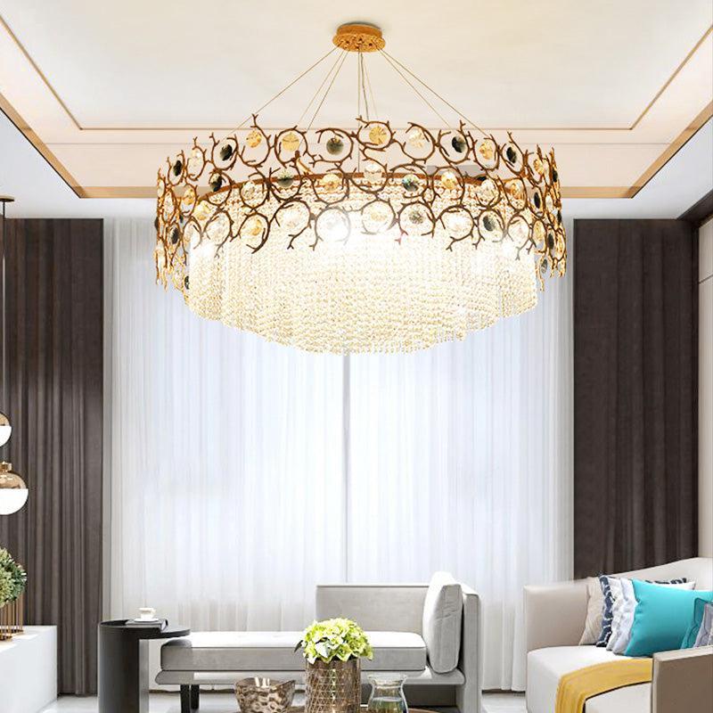 Lola Crown Modern Crystal Chandelier chandeliers for dining room,chandeliers for stairways,chandeliers for foyer,chandeliers for bedrooms,chandeliers for kitchen,chandeliers for living room Rbrights 31.5" D