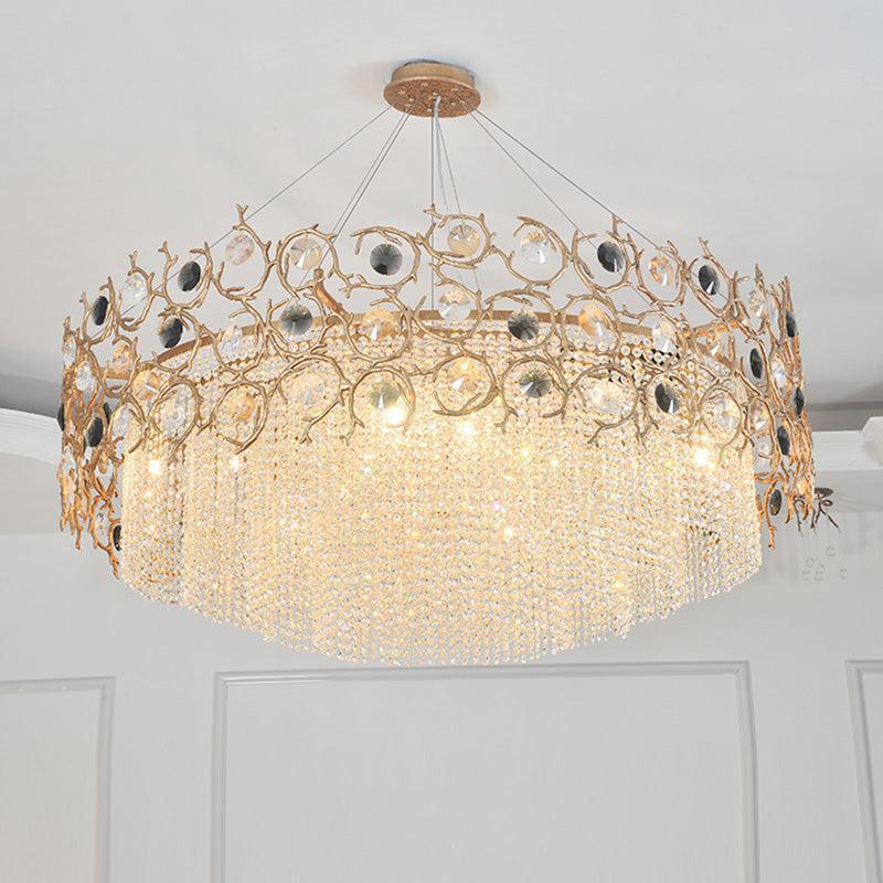 Lola Crown Modern Crystal Chandelier chandeliers for dining room,chandeliers for stairways,chandeliers for foyer,chandeliers for bedrooms,chandeliers for kitchen,chandeliers for living room Rbrights 39.4" D
