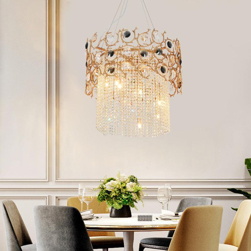 Lola Crown Modern Crystal Chandelier chandeliers for dining room,chandeliers for stairways,chandeliers for foyer,chandeliers for bedrooms,chandeliers for kitchen,chandeliers for living room Rbrights 25.6" D
