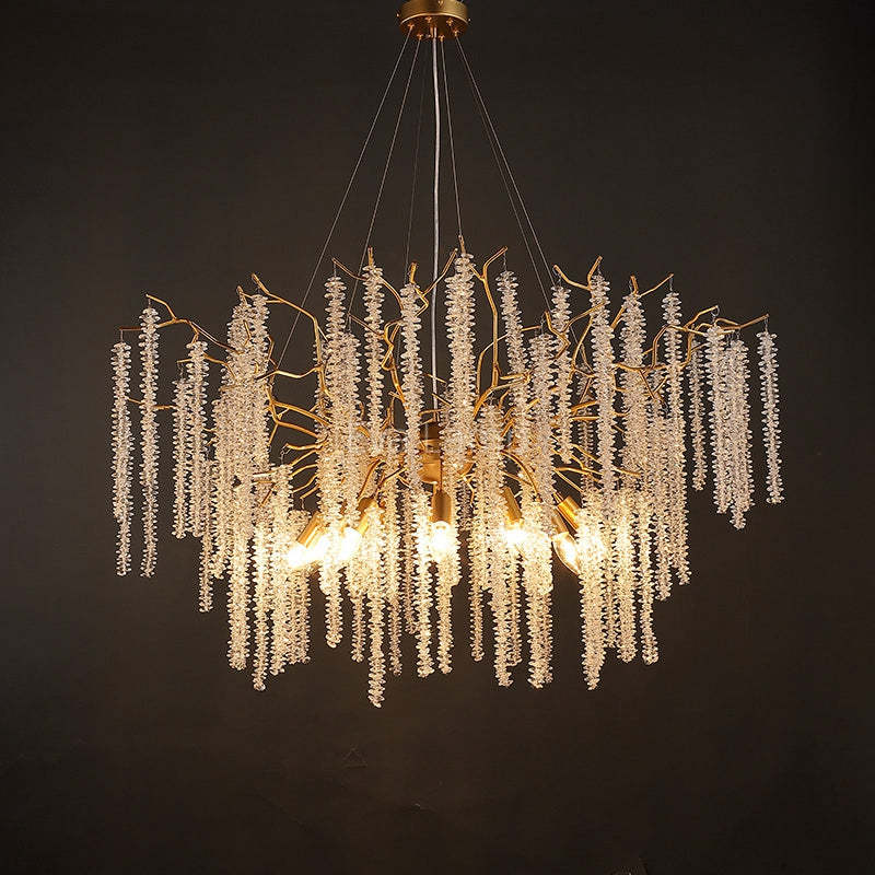 Lola Crystal Raindrop Chandelier Gold Tree Branch Chandeliers chandeliers for dining room,chandeliers for stairways,chandeliers for foyer,chandeliers for bedrooms,chandeliers for kitchen,chandeliers for living room Rbrights