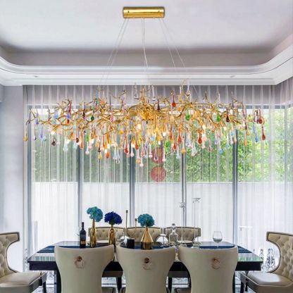 Lola Teardrop Colorful Dining Branch Chandelier chandeliers for dining room,chandeliers for stairways,chandeliers for foyer,chandeliers for bedrooms,chandeliers for kitchen,chandeliers for living room Rbrights 49.2" L  