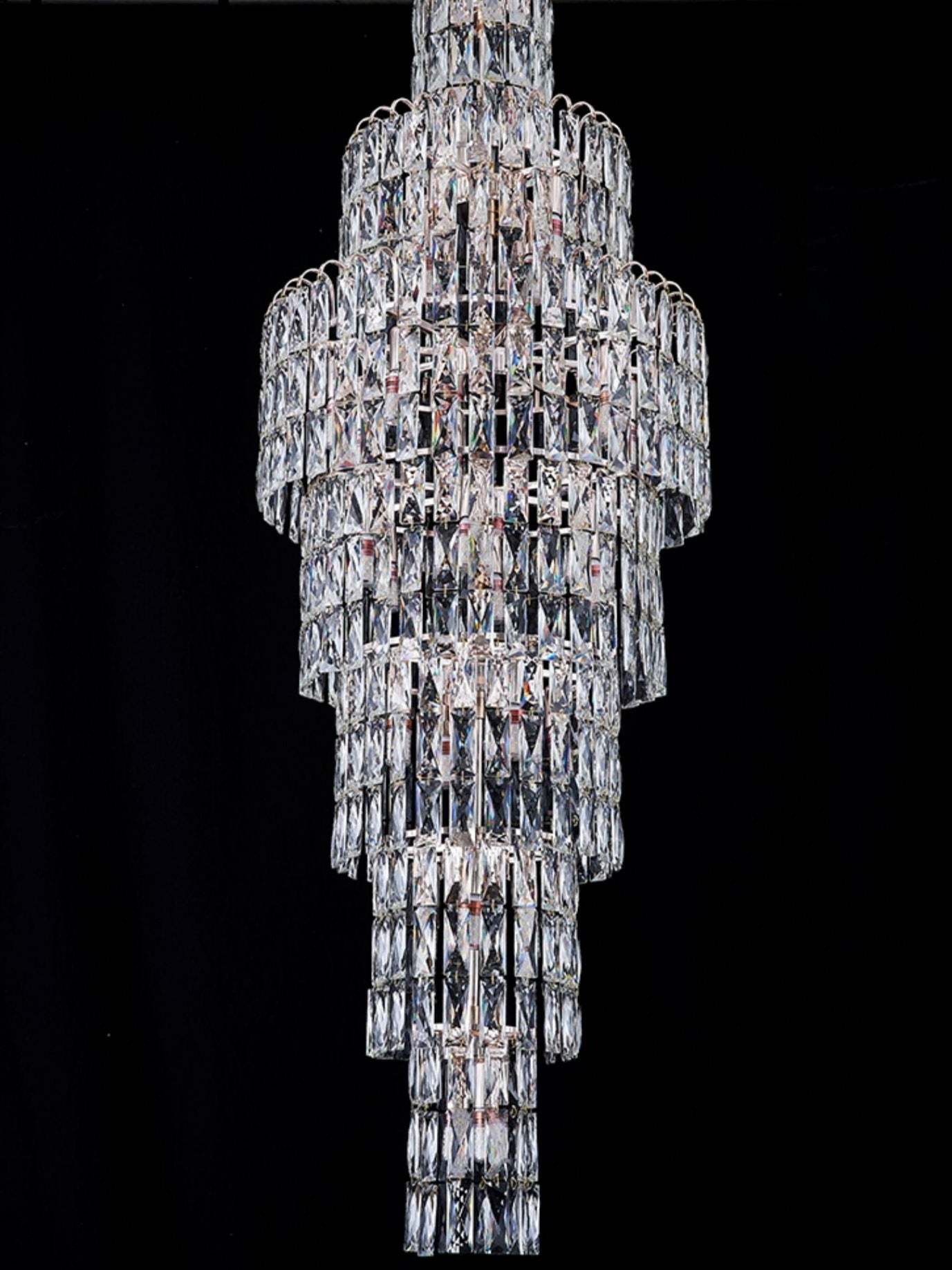 Long Crystal Staircase Chandelier Large Foyer Living Room Entryway Ceiling Light Fixture