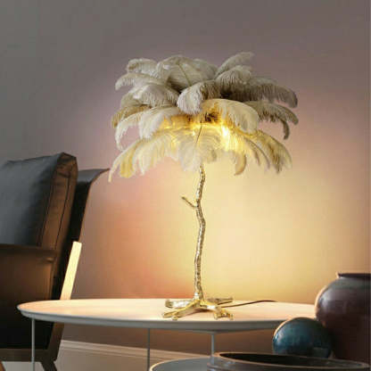 Modern Designer Ostrich Feather Table Lamp H31.5"