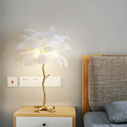 Modern Designer Ostrich Feather Table Lamp H31.5"