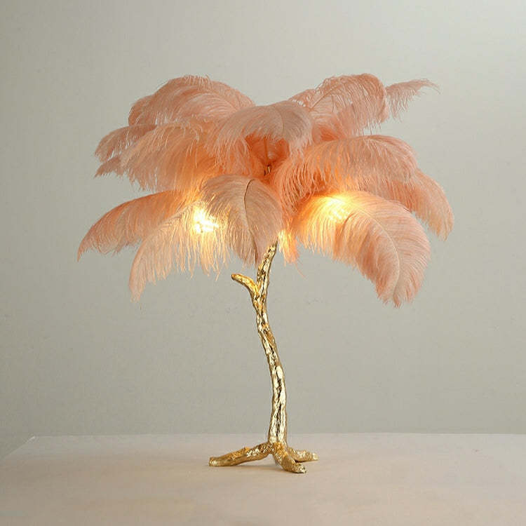Modern Designer Ostrich Feather Table Lamp H31.5"