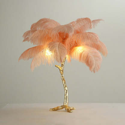 Modern Designer Ostrich Feather Table Lamp H31.5"