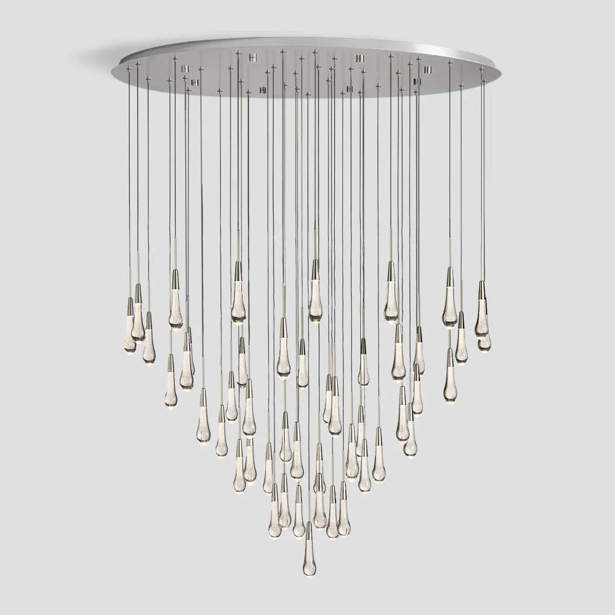Soltaire Modern Round Glass Chandelier 17'' 24'' 36'' 58'' Chandelier Kevin Studio Inc Nickel 58''D