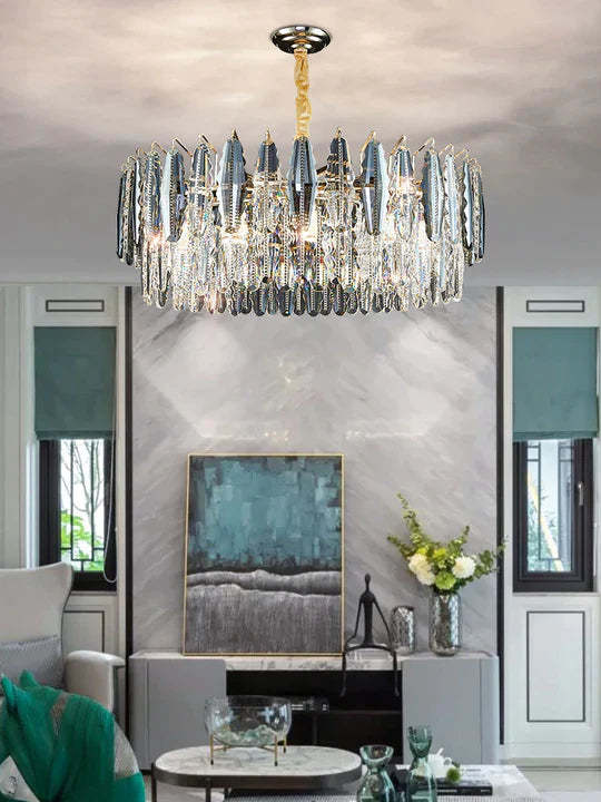 Modern Minimalist Art Designer Light Luxury Round Crystal Chandelier for Dining/ Living Room