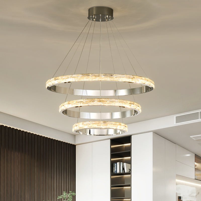 MIRODEMI® Stella | Postmodern Stainless Steel Pendant Light Dia15.7+23.6+31.5" / Dia40.0+60.0+80.0cm / 3 Ring