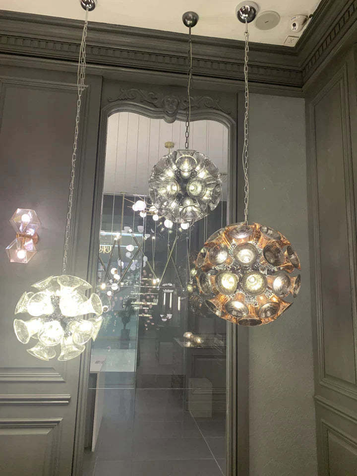 Extra Large Artistic Globe Morning glory Chandelier Modern Designer Chalice Suspension Pendant Light for Dining Room/Coffee Table ,LED, art designer, globe, shining
