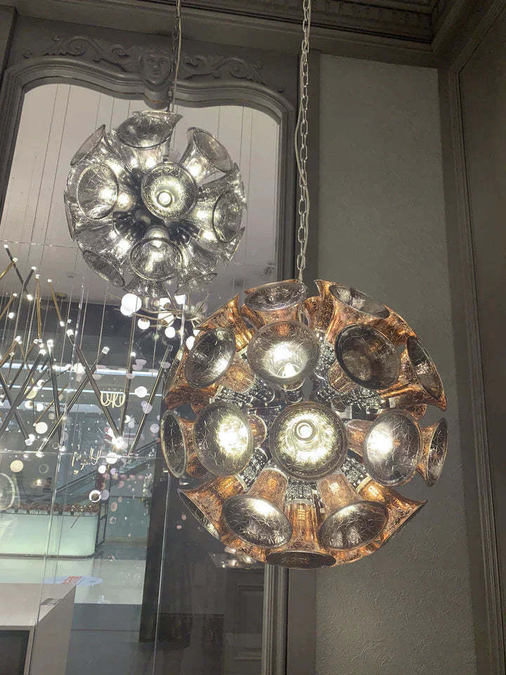 Extra Large Artistic Globe Morning glory Chandelier Modern Designer Chalice Suspension Pendant Light for Dining Room/Coffee Table ,LED, art designer, globe, shining