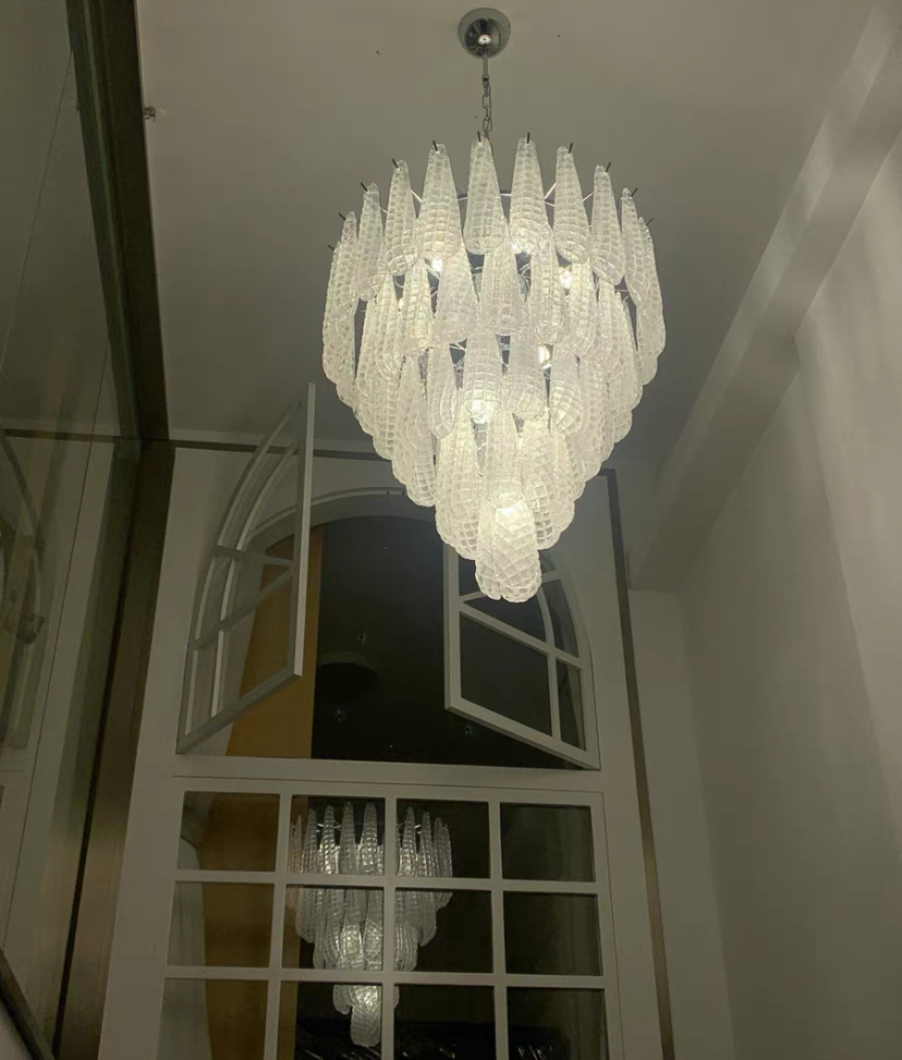 Light Luxury Multi-layered Teardrop Waterfall Chandelier for Living Room/Bedroom