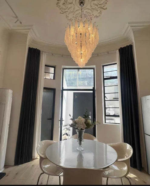 Light Luxury Multi-layered Teardrop Waterfall Chandelier for Living Room/Bedroom