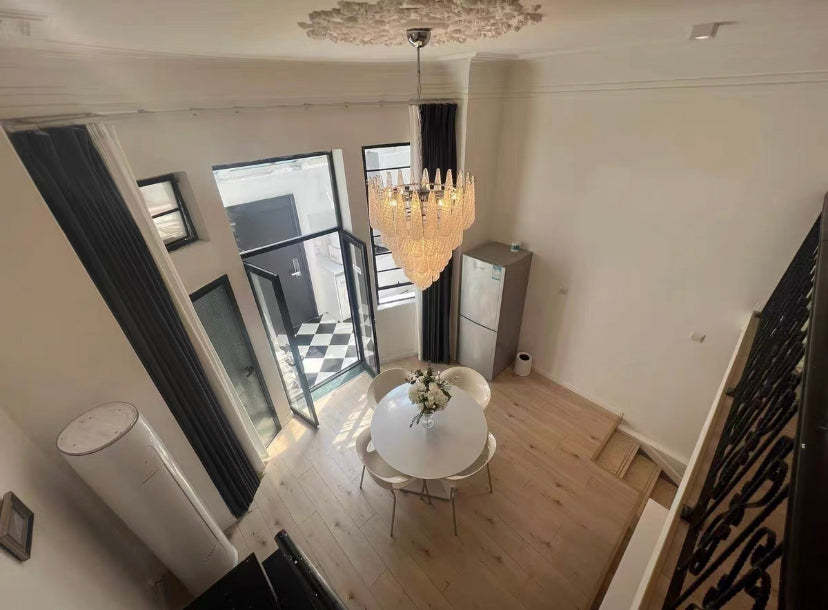 Light Luxury Multi-layered Teardrop Waterfall Chandelier for Living Room/Bedroom