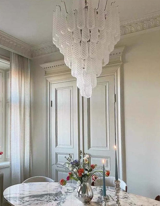 Light Luxury Multi-layered Teardrop Waterfall Chandelier for Living Room/Bedroom