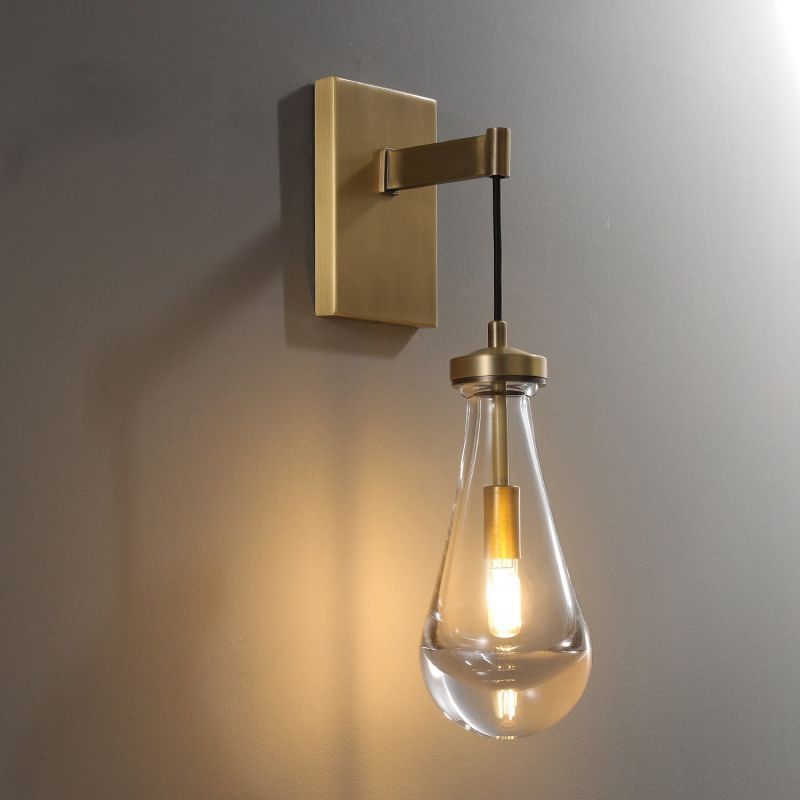 Raindrop Wall Sconce Cord wall sconce for bedroom,wall sconce for dining room,wall sconce for stairways,wall sconce for foyer,wall sconce for bathrooms,wall sconce for kitchen,wall sconce for living room RBRIGHTS VintageBrass  