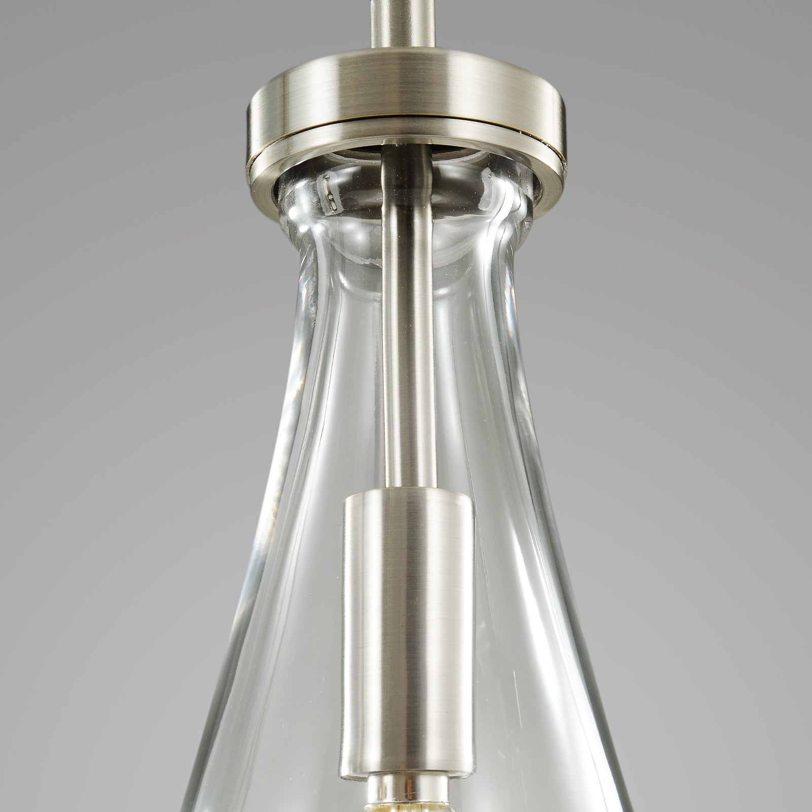 Raindrop Modern Round Glass Chandelier 3-Light 8"(rod)