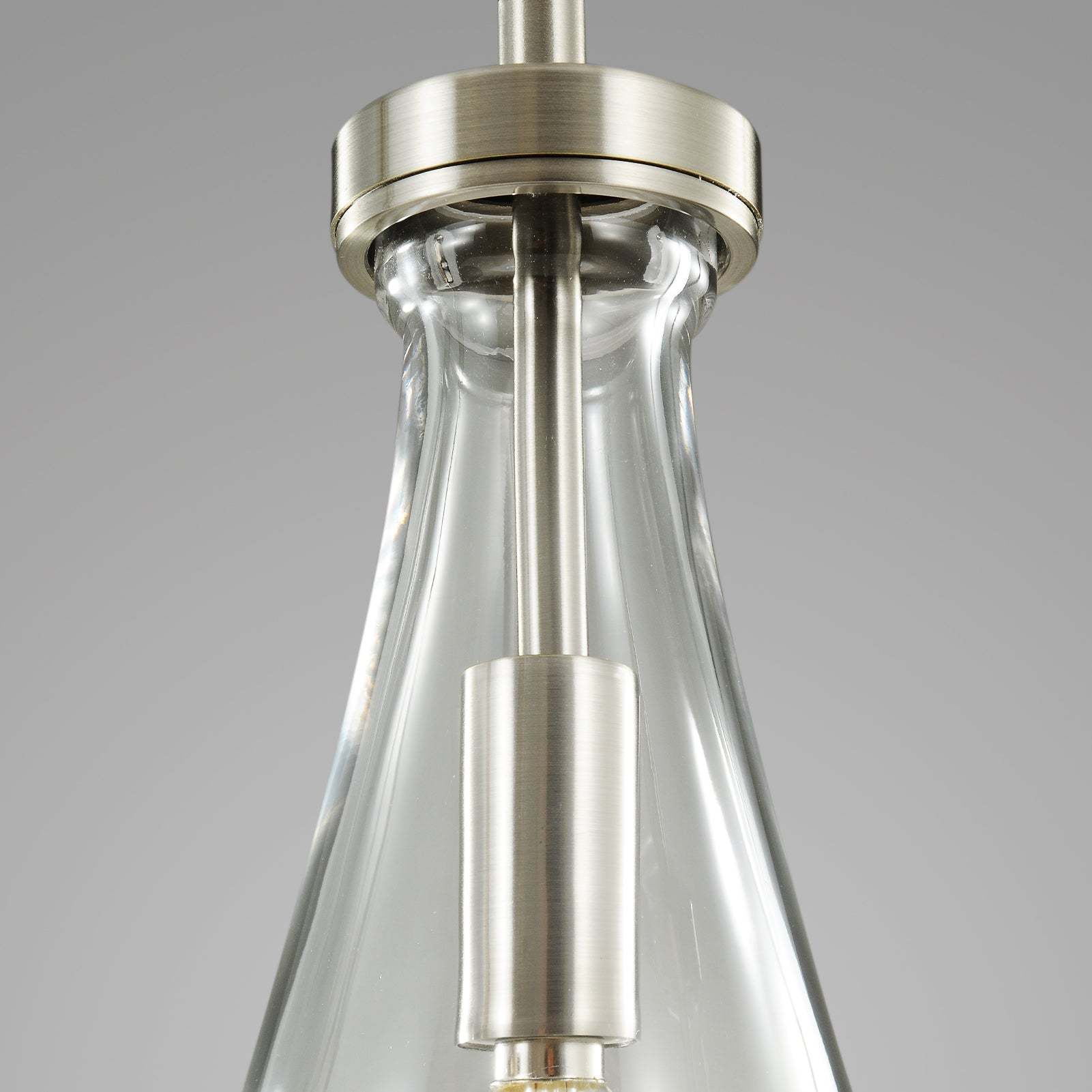 Raindrop Modern Round Glass Chandelier 3-Light 8"(rod)