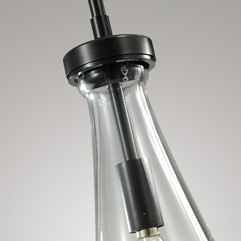 Raindrop Modern Round Glass Chandelier 3-Light 8"(rod)