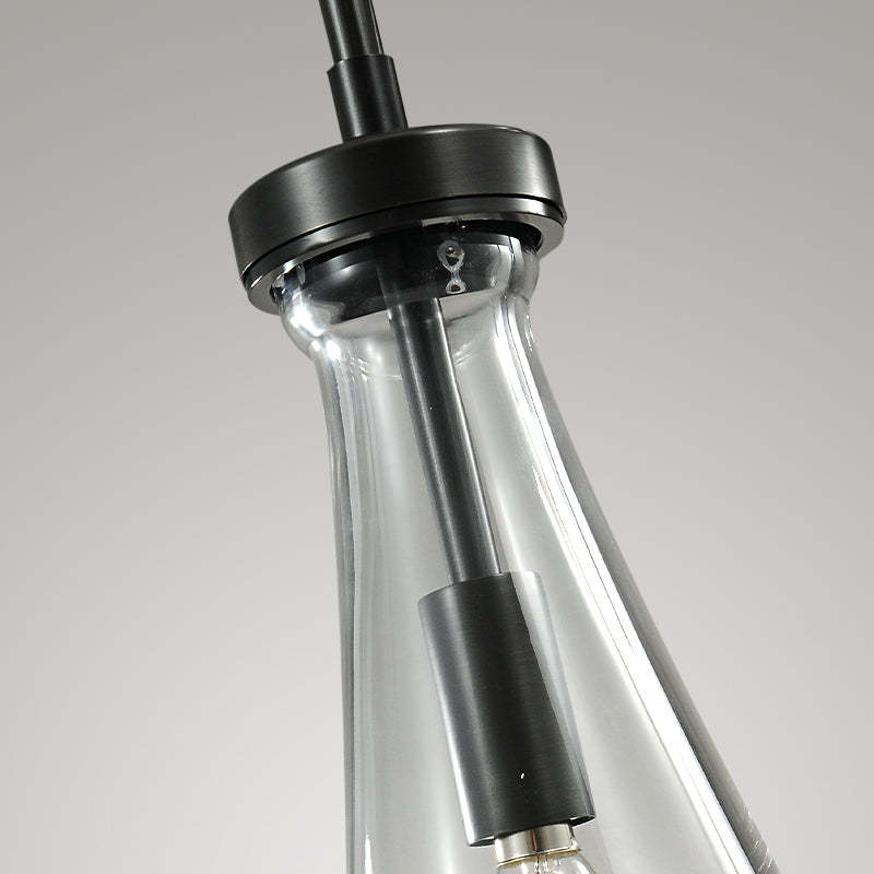 Raindrop Modern Round Glass Chandelier 3-Light 8"(rod)