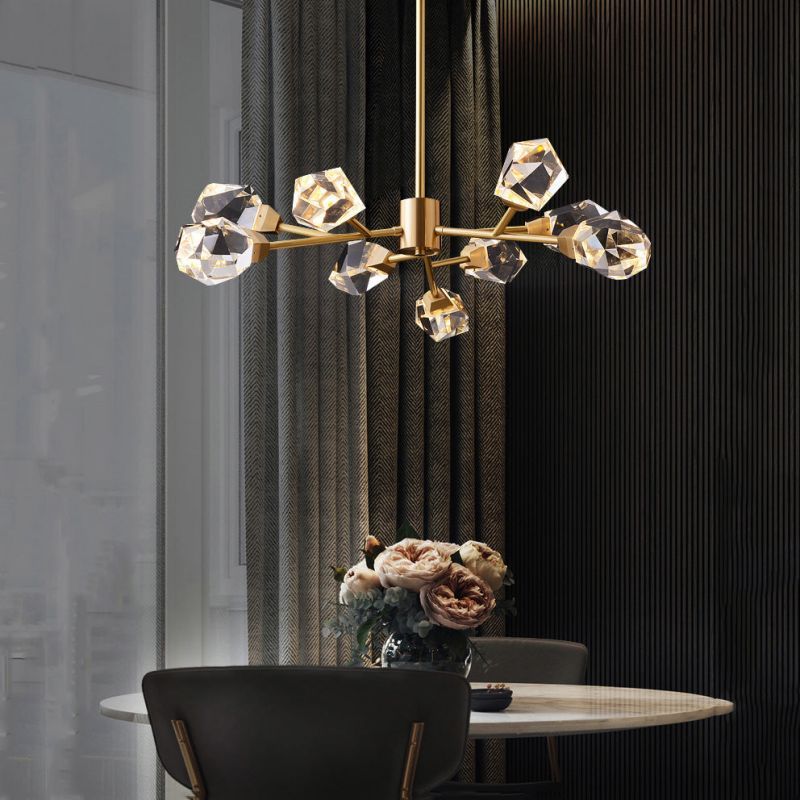 Ramea Faceted Crystal Prisms Chandelier chandeliers for dining room,chandeliers for stairways,chandeliers for foyer,chandeliers for bedrooms,chandeliers for kitchen,chandeliers for living room Rbrights