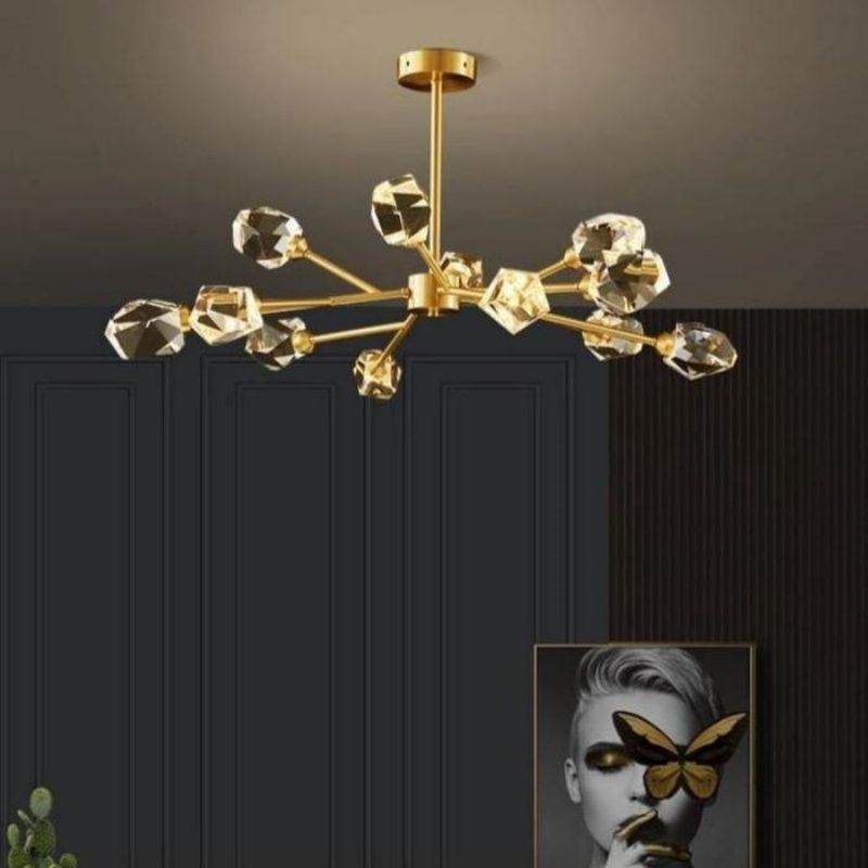 Ramea Faceted Crystal Prisms Chandelier chandeliers for dining room,chandeliers for stairways,chandeliers for foyer,chandeliers for bedrooms,chandeliers for kitchen,chandeliers for living room Rbrights