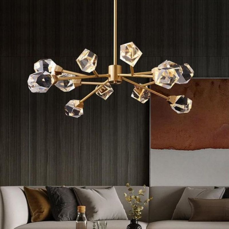 Ramea Faceted Crystal Prisms Chandelier chandeliers for dining room,chandeliers for stairways,chandeliers for foyer,chandeliers for bedrooms,chandeliers for kitchen,chandeliers for living room Rbrights