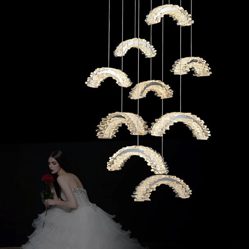 Rock Crystal Crescent Chandelier - valleylamps