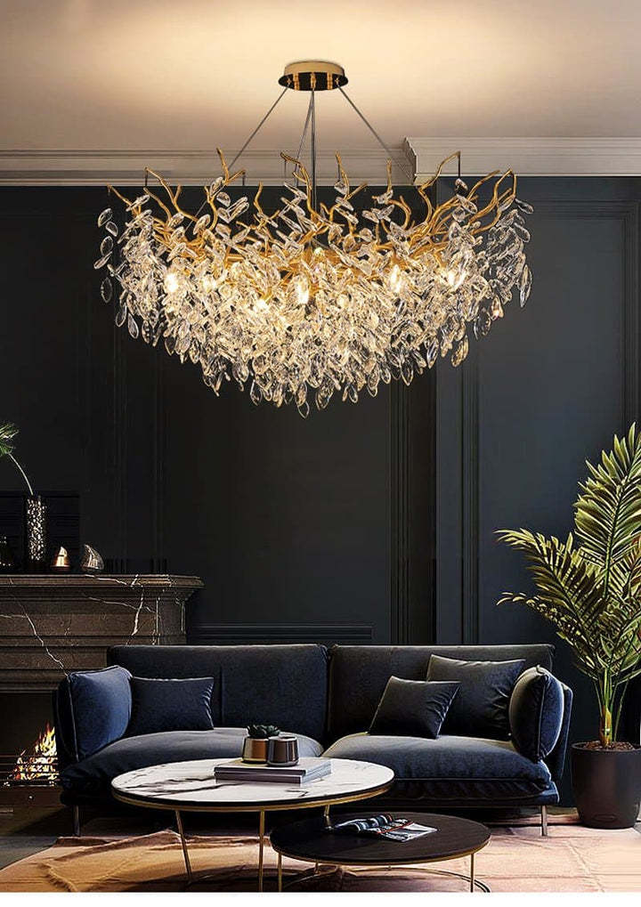 Round Crystal Branch Chandelier chandeliers for dining room,chandeliers for stairways,chandeliers for foyer,chandeliers for bedrooms,chandeliers for kitchen,chandeliers for living room Rbrights