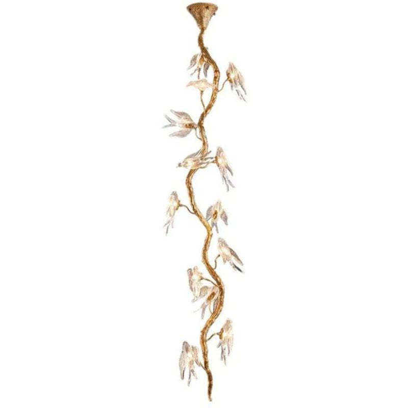 Swallow Glass Long Tree Branch Chandelier