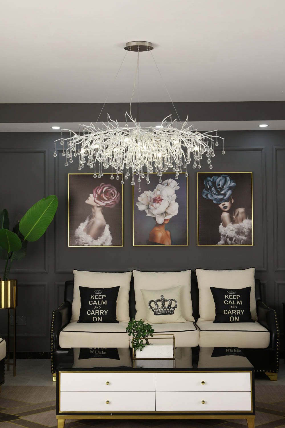 Tree Crystal Chandelier,Silver 45" chandeliers for dining room,chandeliers for stairways,chandeliers for foyer,chandeliers for bedrooms,chandeliers for kitchen,chandeliers for living room Rbrights