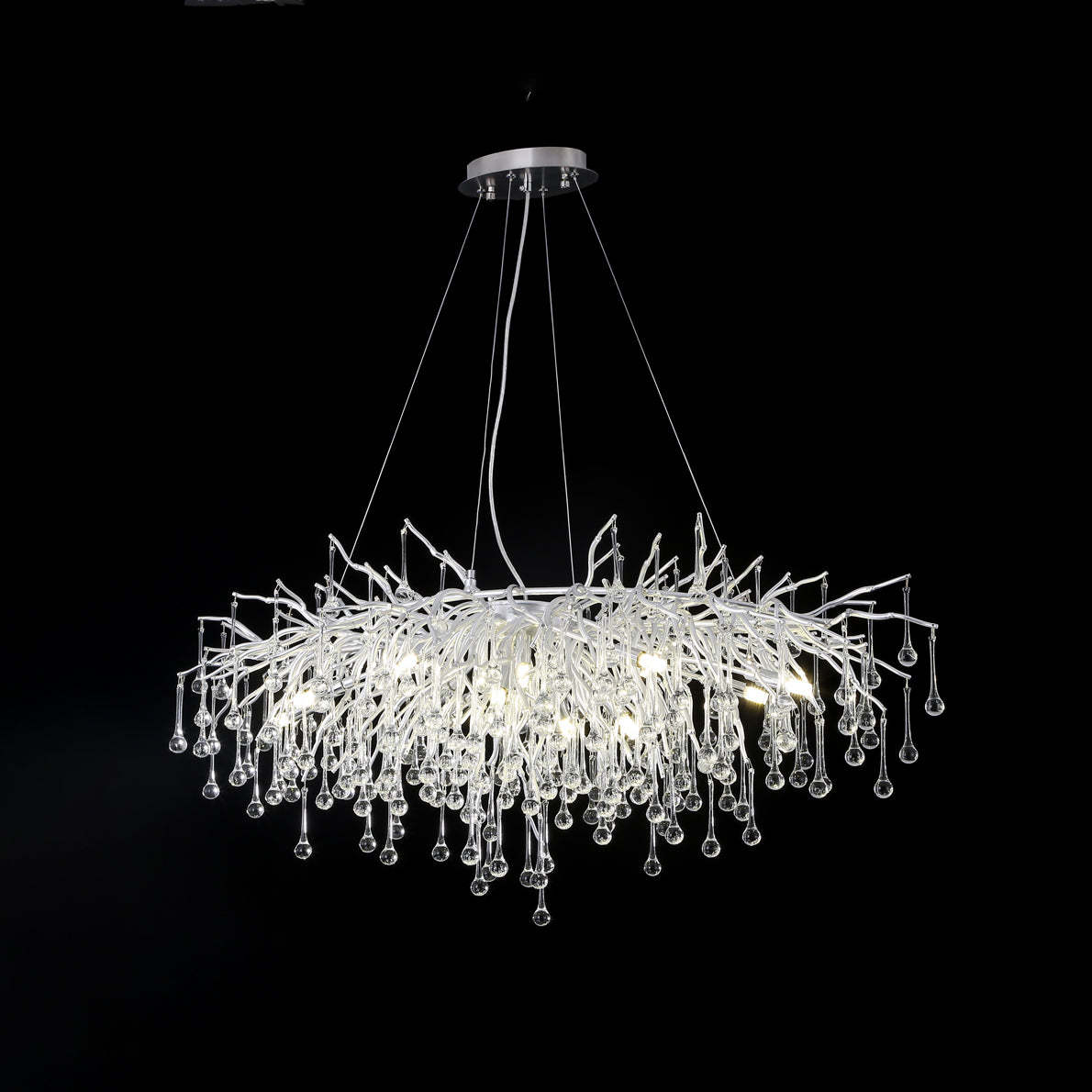 Tree Crystal Chandelier,Silver 45" chandeliers for dining room,chandeliers for stairways,chandeliers for foyer,chandeliers for bedrooms,chandeliers for kitchen,chandeliers for living room Rbrights