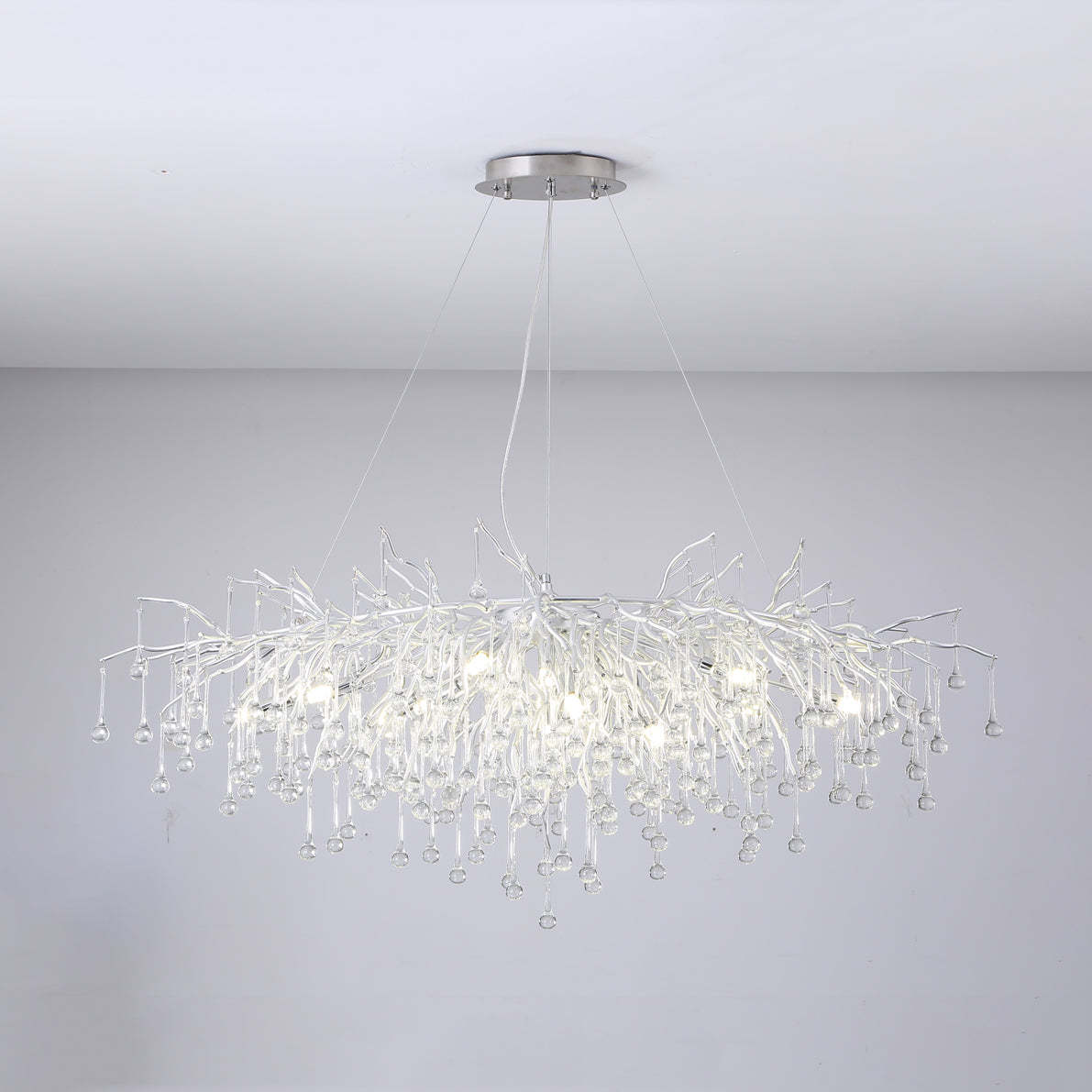 Tree Crystal Chandelier,Silver 45" chandeliers for dining room,chandeliers for stairways,chandeliers for foyer,chandeliers for bedrooms,chandeliers for kitchen,chandeliers for living room Rbrights