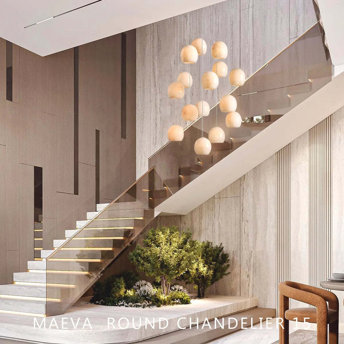 Alabaster Maeva Round Chandelier 13'' 21'' 36''