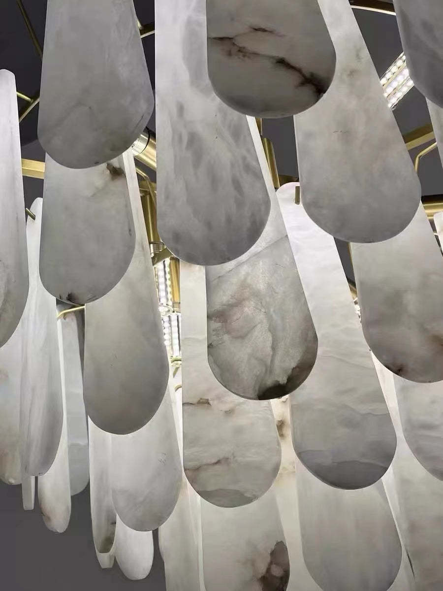 Alabaster Feathery Chandelier