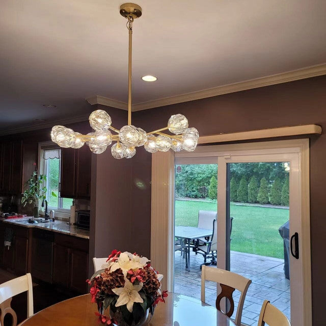Kristal Modern Clear Crystal Round Chandelier 48" Over Dining Table